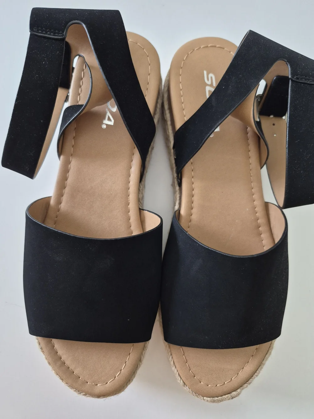 Soda Topic Open Toe Buckle Ankle Strap Espadrilles Flatform Wedge Casual Sandal